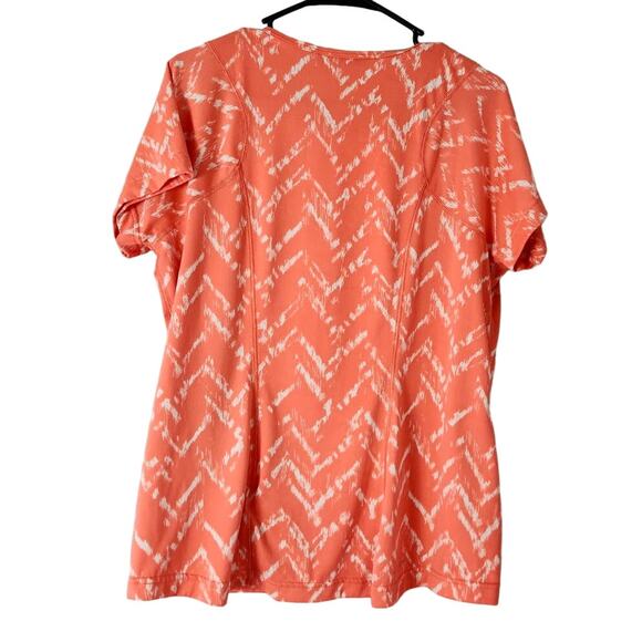 The North Face T-Shirt Orange White Chevron Short Sleeve Pullover Top XL - Picture 2 of 5